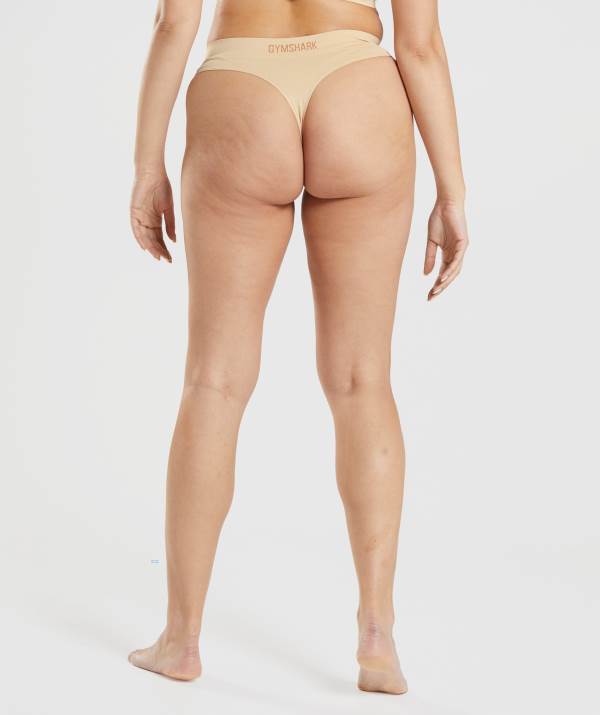 Damske Spodne Pradlo Gymshark Seamless High Rise Thong Svetlo Hnede | EO9451702